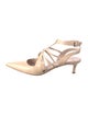 Miu Miu Leather Keyhole Accent T-Strap Pumps
