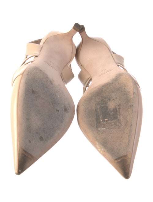 Miu Miu Leather Keyhole Accent T-Strap Pumps