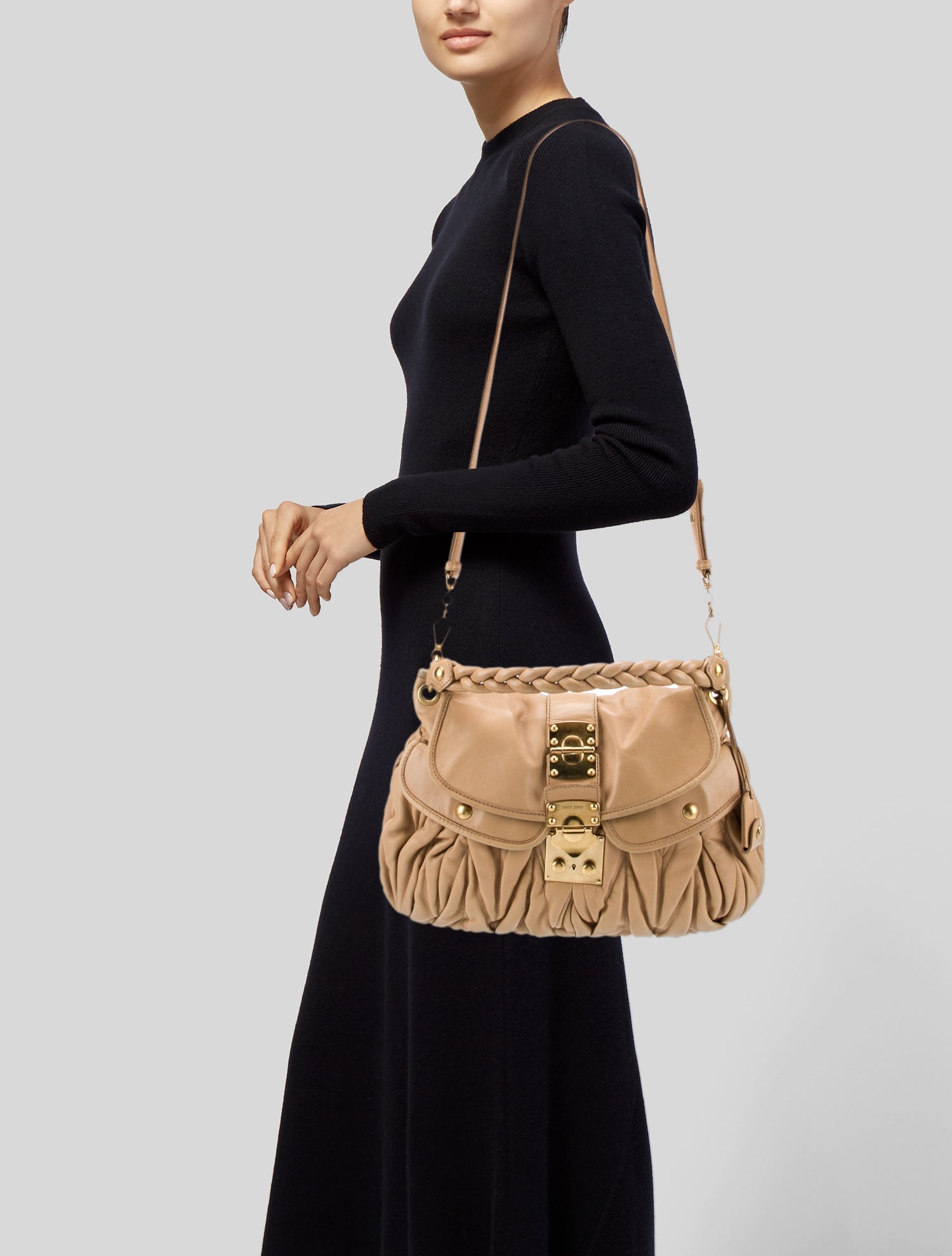 Miu Miu Leather Top Handle Bag