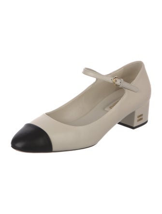 Miu Miu Patent Leather Chain-Link Accents Pumps