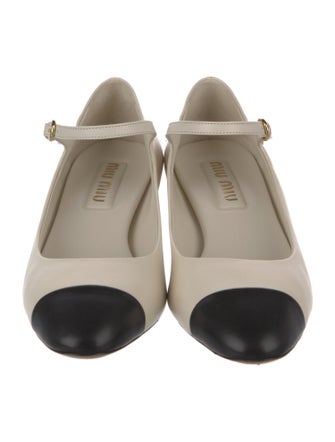 Miu Miu Patent Leather Chain-Link Accents Pumps