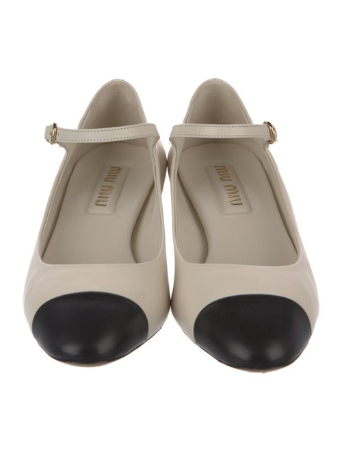 Miu Miu Patent Leather Chain-Link Accents Pumps