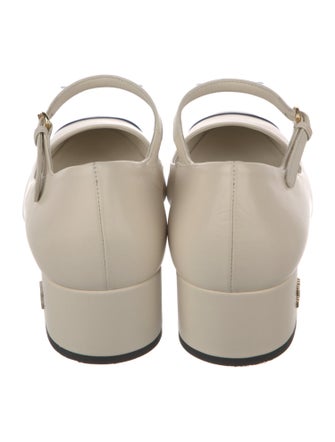 Miu Miu Patent Leather Chain-Link Accents Pumps