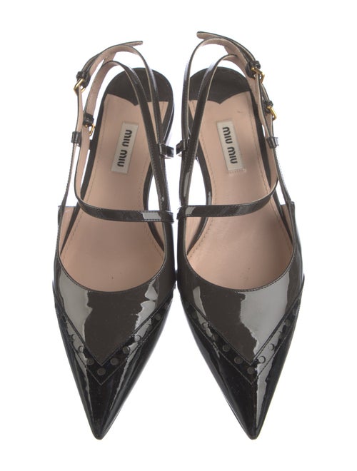 Miu Miu Patent Leather Slingback Flats