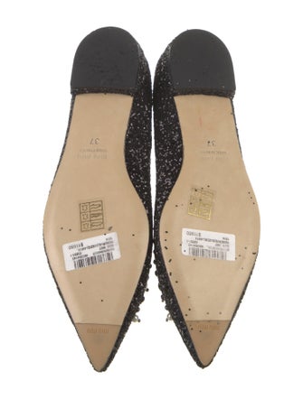 Miu Miu Glitter Crystal Embellishments Flats