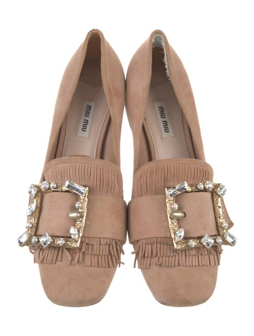 Miu Miu Suede Crystal Embellishments Pumps