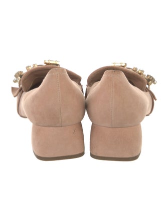 Miu Miu Suede Crystal Embellishments Pumps