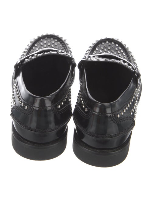 Miu Miu Patent Leather Studded Accents Loafers