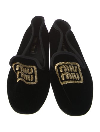 Miu Miu Velvet Grosgrain Trim Loafers