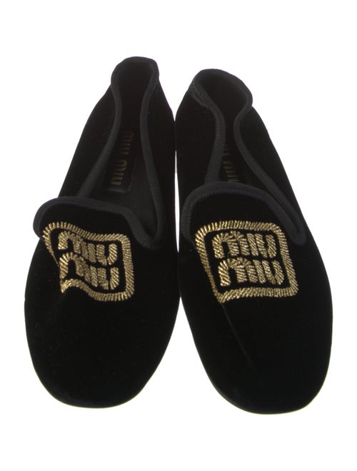 Miu Miu Velvet Grosgrain Trim Loafers