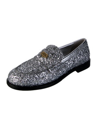 Miu Miu Leather Crystal Embellishments Loafers
