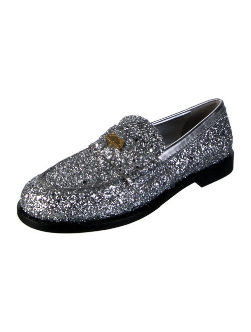 Miu Miu Leather Crystal Embellishments Loafers