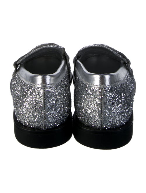 Miu Miu Leather Crystal Embellishments Loafers