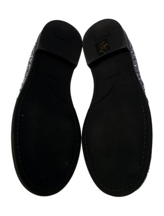 Miu Miu Leather Crystal Embellishments Loafers