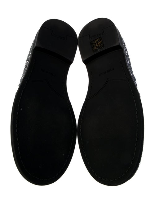 Miu Miu Leather Crystal Embellishments Loafers