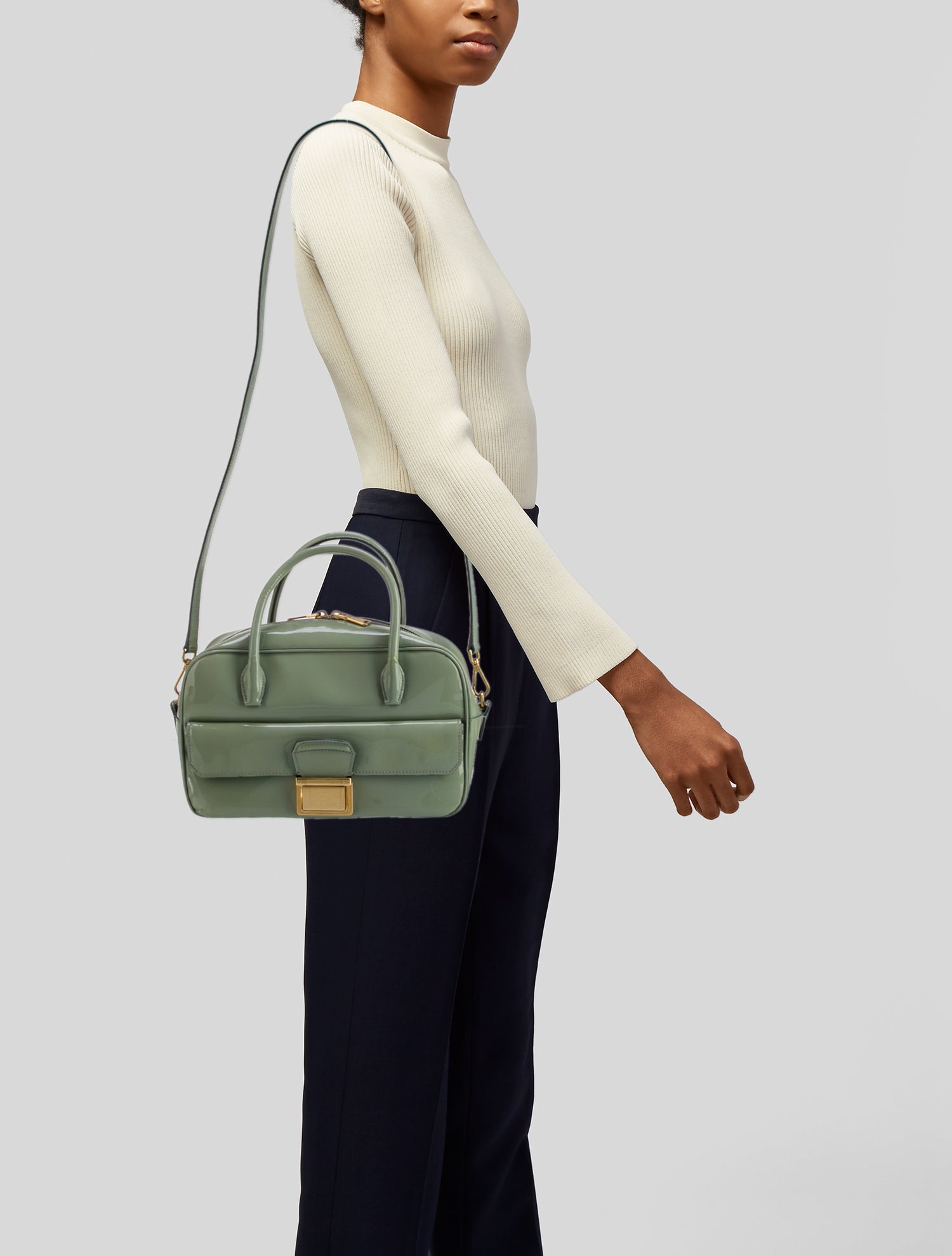 Miu Miu Patent Leather Top Handle Bag