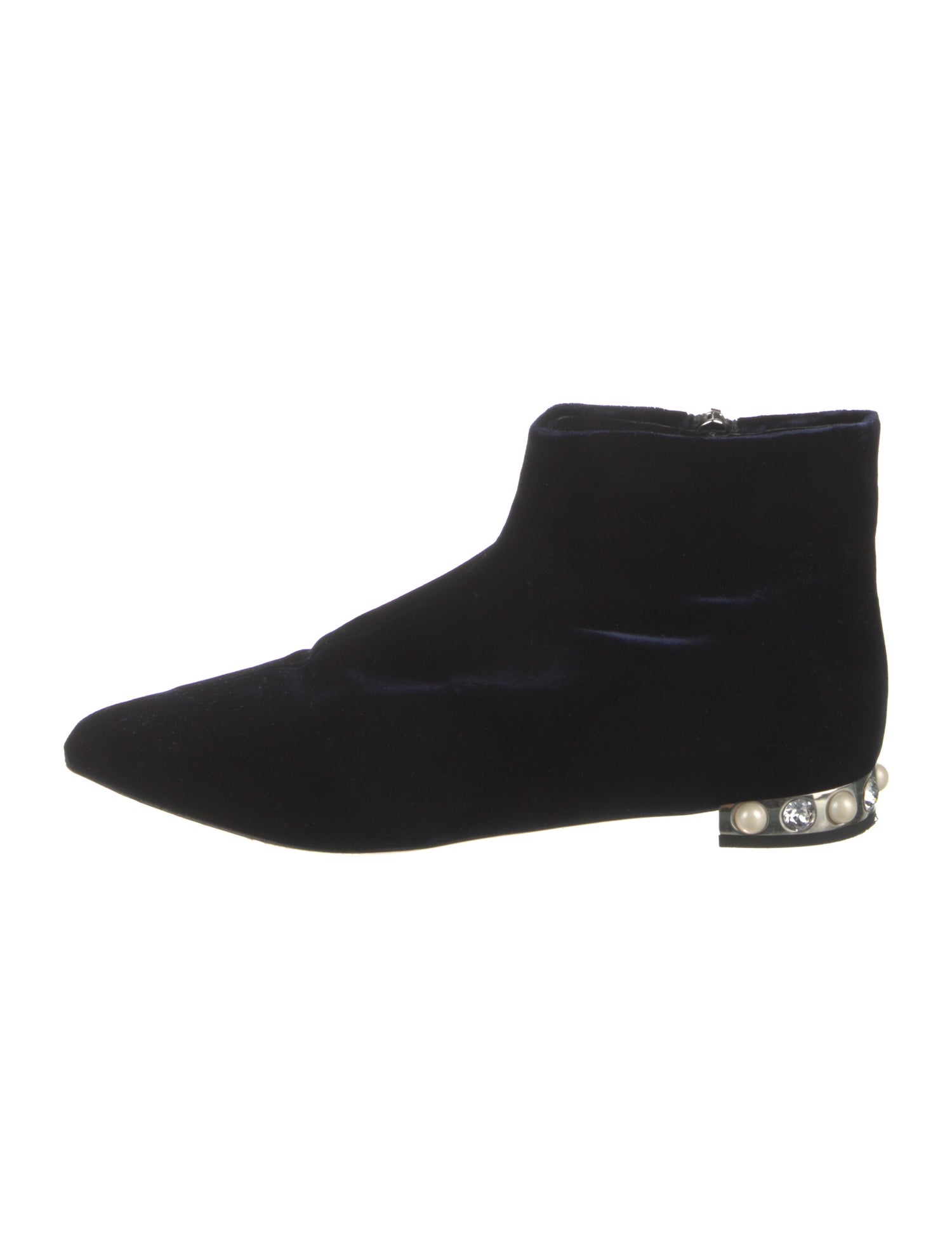 Miu Miu Velvet Studded Accents Chelsea Boots
