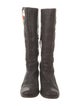 Miu Miu Leather Floral Print Riding Boots