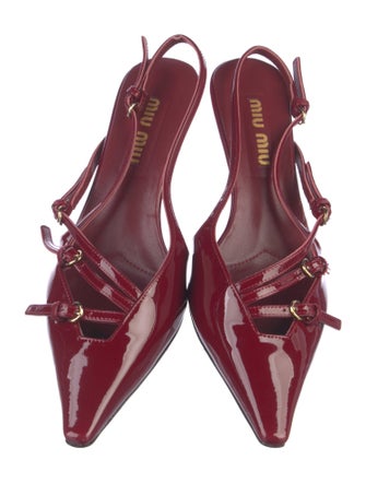 Miu Miu Patent Leather Slingback Pumps