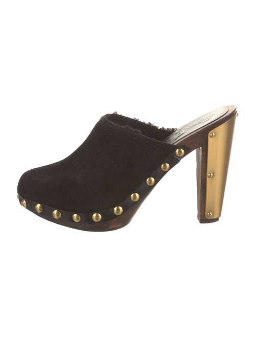Miu Miu Suede Studded Accents Mules