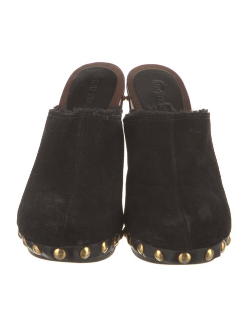 Miu Miu Suede Studded Accents Mules
