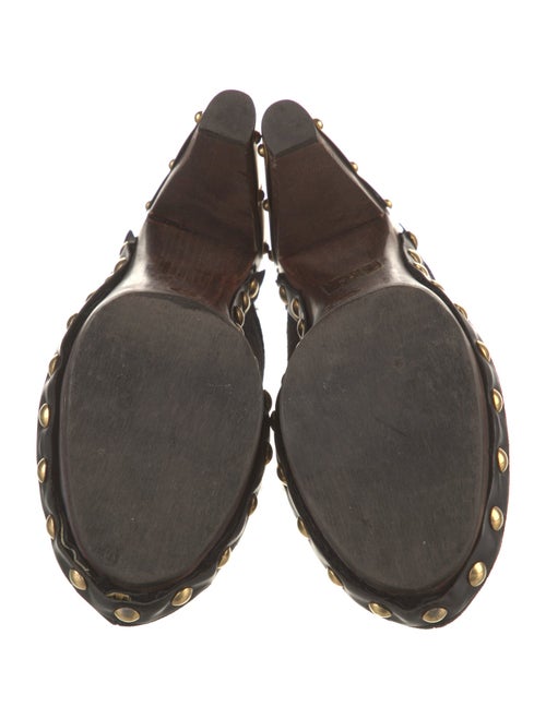 Miu Miu Suede Studded Accents Mules