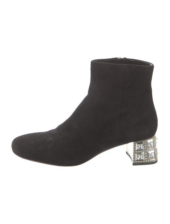 Miu Miu Suede Crystal Embellishments Boots