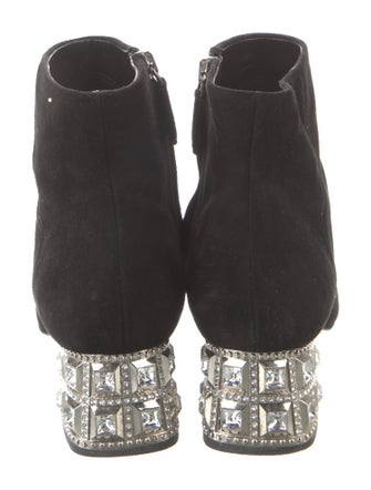 Miu Miu Suede Crystal Embellishments Boots