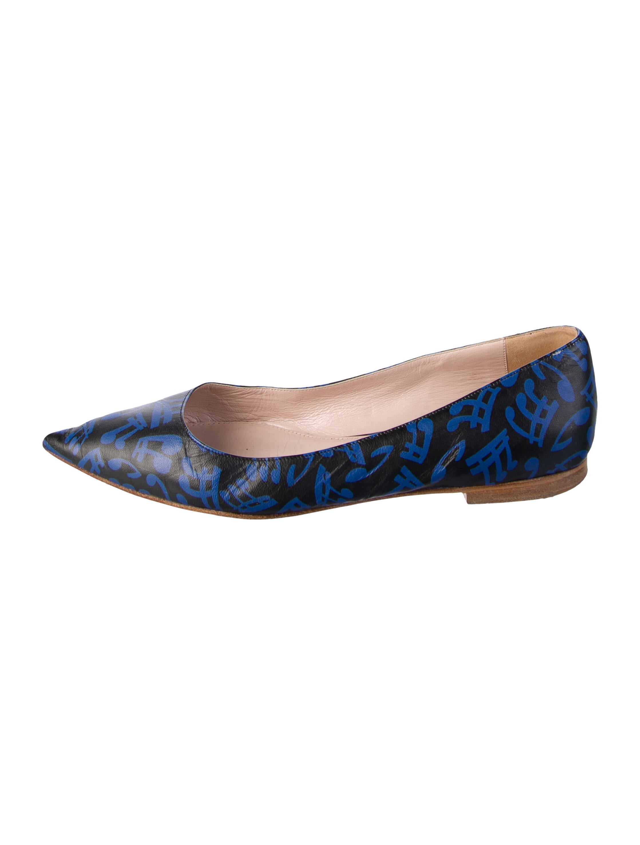 Miu Miu Leather Printed Ballet Flats