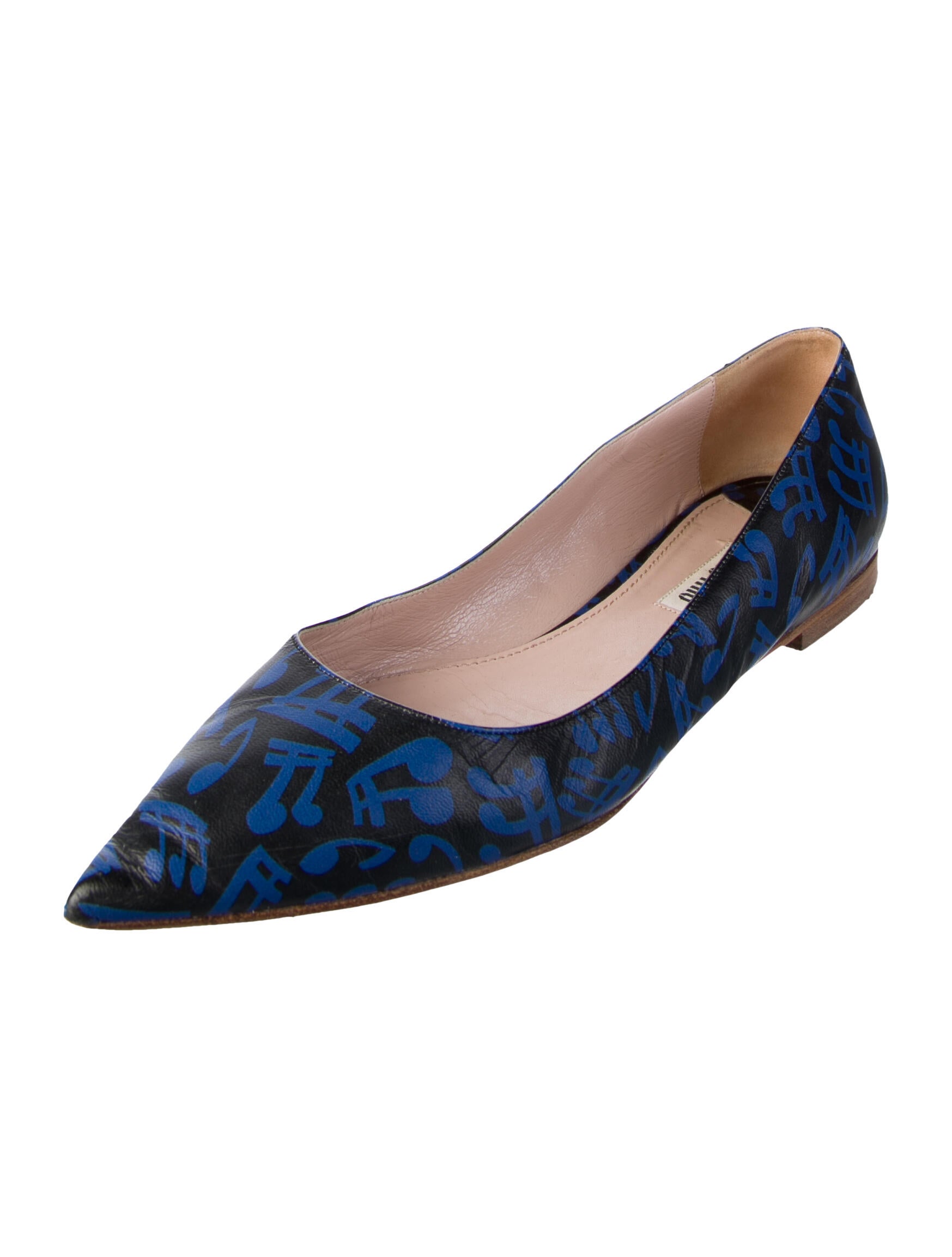 Miu Miu Leather Printed Ballet Flats