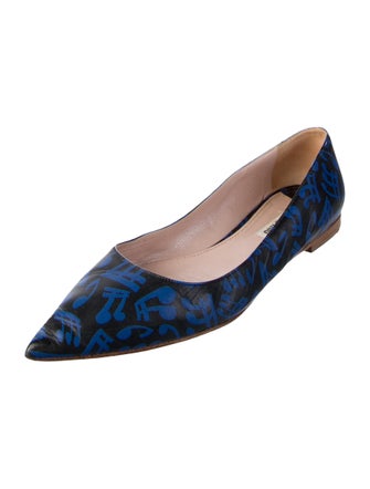 Miu Miu Leather Printed Ballet Flats