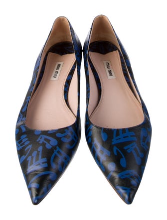 Miu Miu Leather Printed Ballet Flats