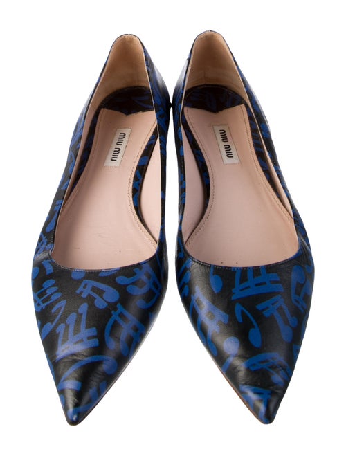 Miu Miu Leather Printed Ballet Flats