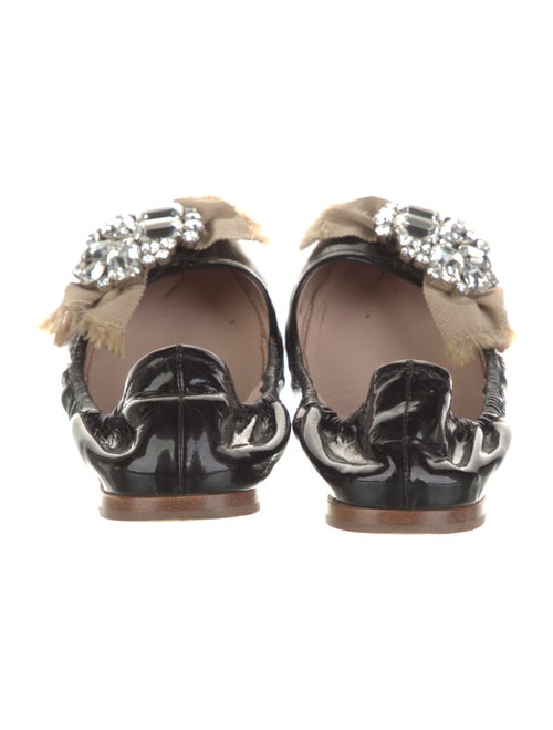 Miu Miu Patent Leather Bow Accents Flats