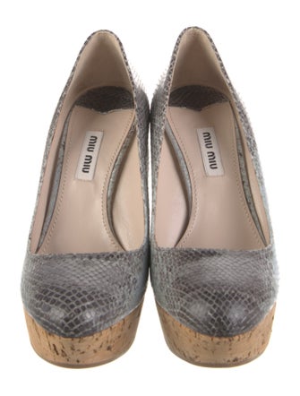 Miu Miu Embossed Leather Animal Print Pumps