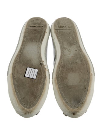 Miu Miu Patent Leather Crystal Embellishments Sneakers