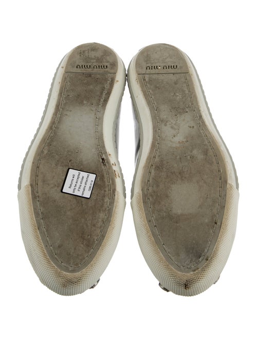 Miu Miu Patent Leather Crystal Embellishments Sneakers