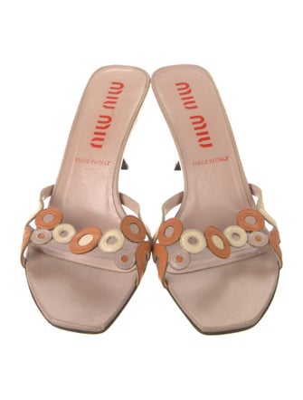 Miu Miu Leather Patterned Slides