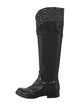 Miu Miu Leather Studded Accents Riding Boots