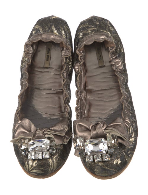 Miu Miu Bow Accents Ballet Flats