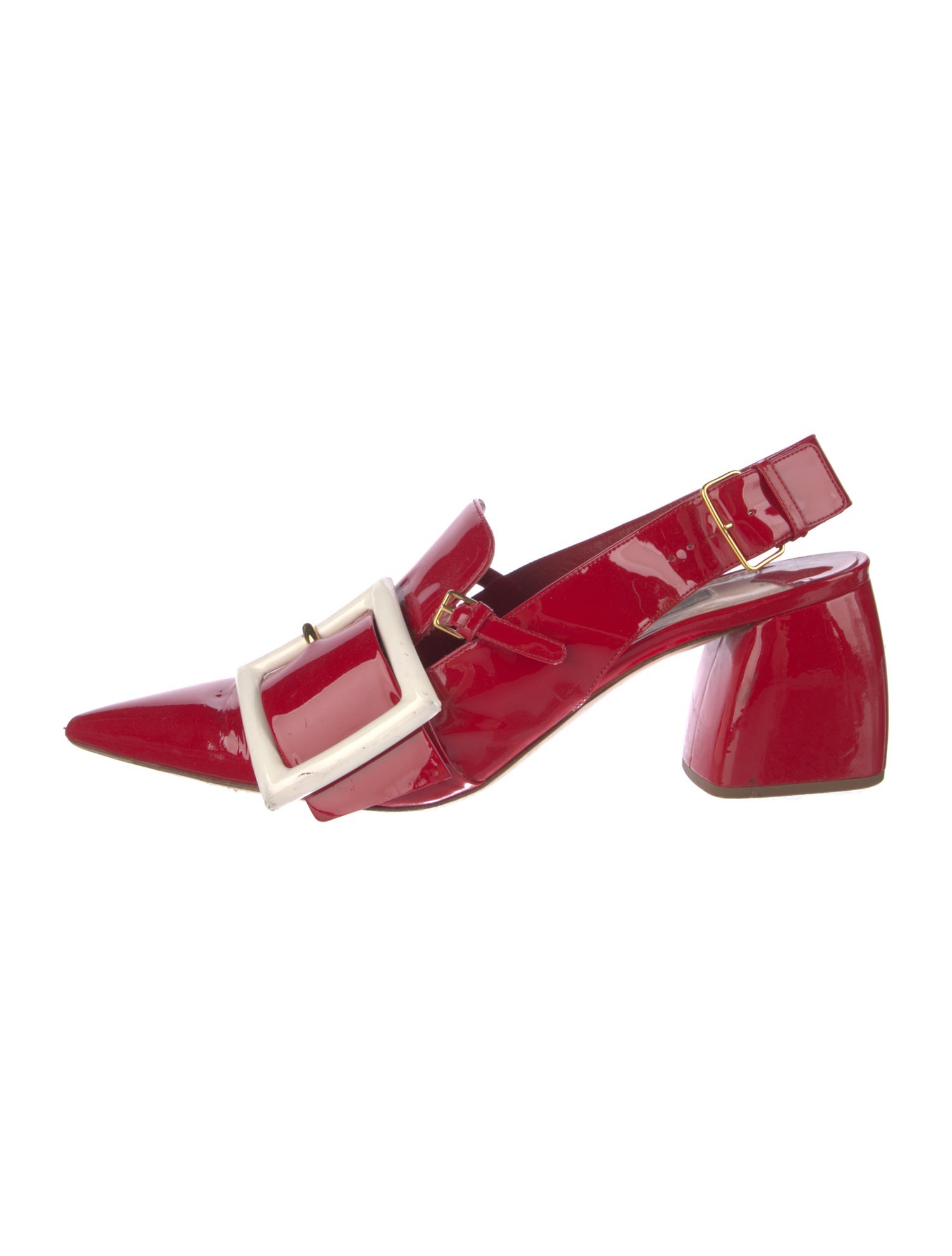 Miu Miu Patent Leather Slingback Pumps