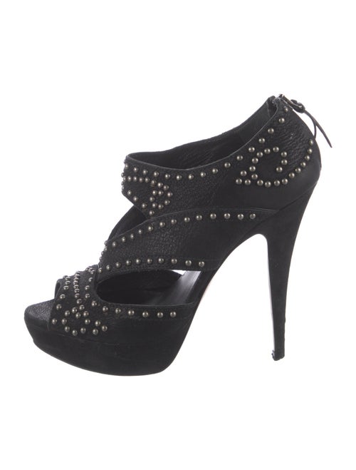 Miu Miu Leather Studded Accents Sandals