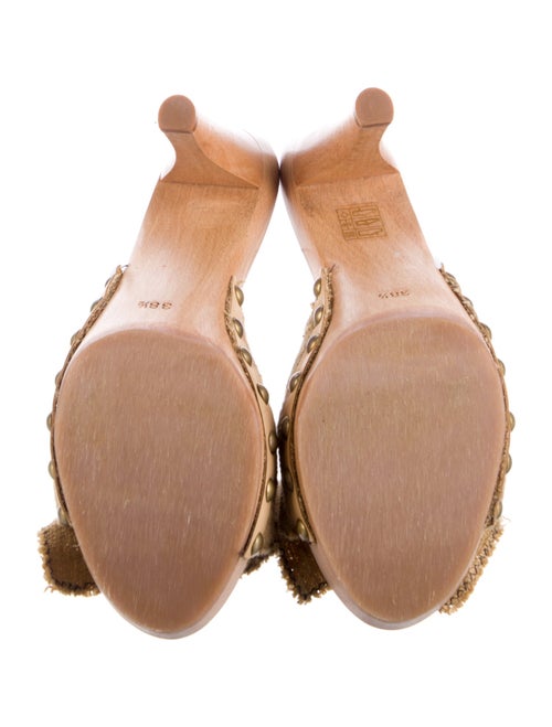 Miu Miu Canvas Bow Accents Slides