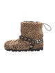 Miu Miu Fur Studded Accents Lace-Up Boots