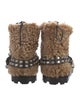 Miu Miu Fur Studded Accents Lace-Up Boots