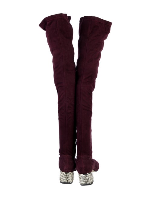 Miu Miu Suede Crystal Embellishments Boots