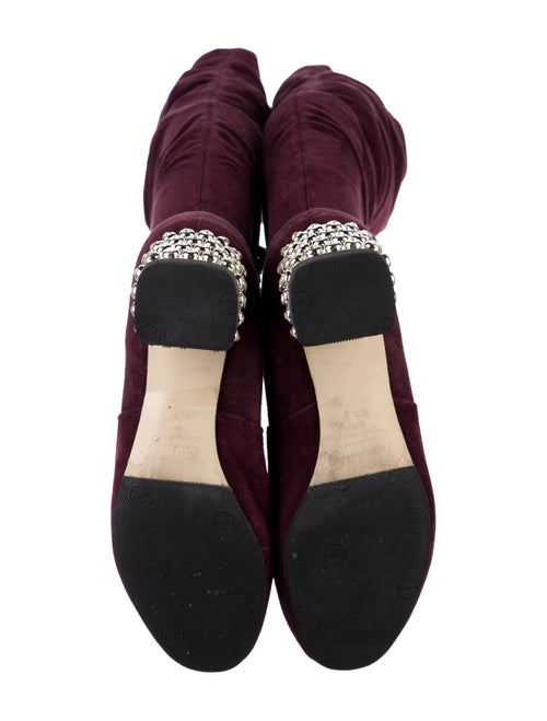 Miu Miu Suede Crystal Embellishments Boots