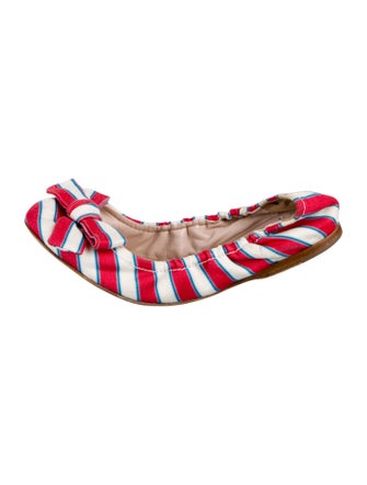 Miu Miu Canvas Striped Ballet Flats