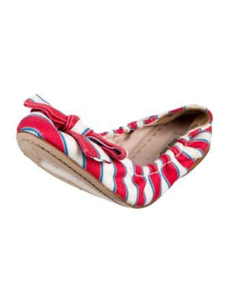 Miu Miu Canvas Striped Ballet Flats