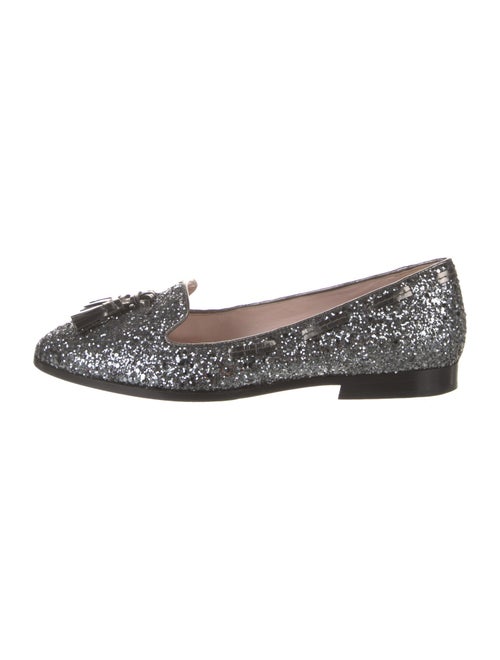 Miu Miu Glitter Tassel Accents Loafers